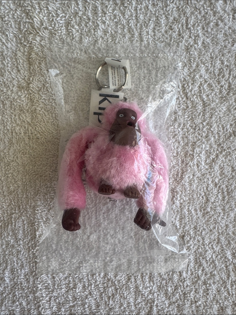 Kipling Pink Frosting Plush Monkey Keychain Bag Charm